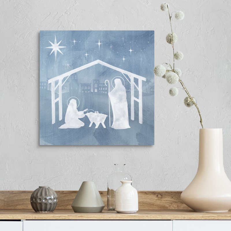 «Star Of Bethlehem I» par Grace Popp - peinture sur toile tendue, Toile tendue, H 16 po x l 16 po