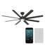 Ventilateur de plafond intelligent intérieur / extérieur à 8 pales avec commande murale et ensemble d'éclairage inclus, fonctionne avec Alexa et l'application iOS ou Android-32650309-32650308-121976042