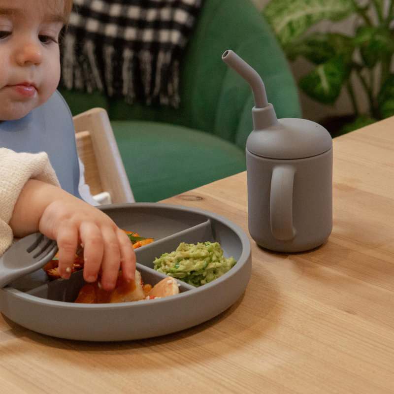 Tiny Dining 120ml Silicone Travel Tumbler, Grey