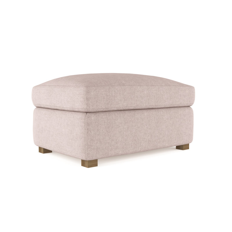 Repose-pieds Madison, Peluche velours rosé, Patiné