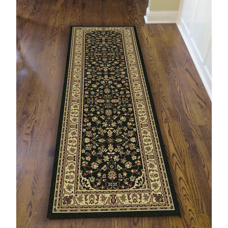 Tapis noir Port St. Lucie, Tapis de couloir 2 pi 2 po x 7 pi 7 po