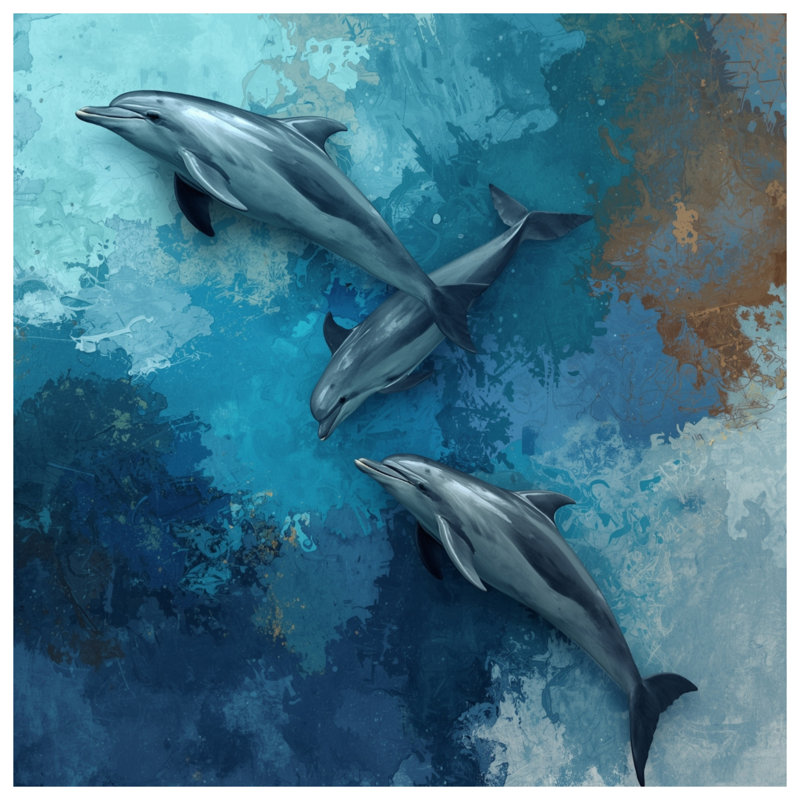 Tapis de bain Dolphins In Ocean, 24 po L x 17 po L