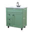  Meuble-lavabo simple 30 po vert olive avec plateau en céramique