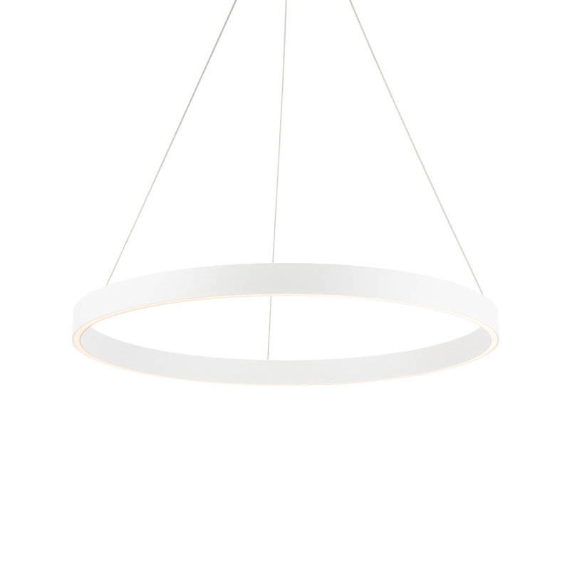 Luminaire suspendu tambour Sirius Unique à intensité variable DEL, H 1,625 po x l 24 po x P 24 po, Blanc