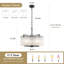 Modern 5-Light 18.7" Wave Shape Glass Round Drum Chandelier-107168565