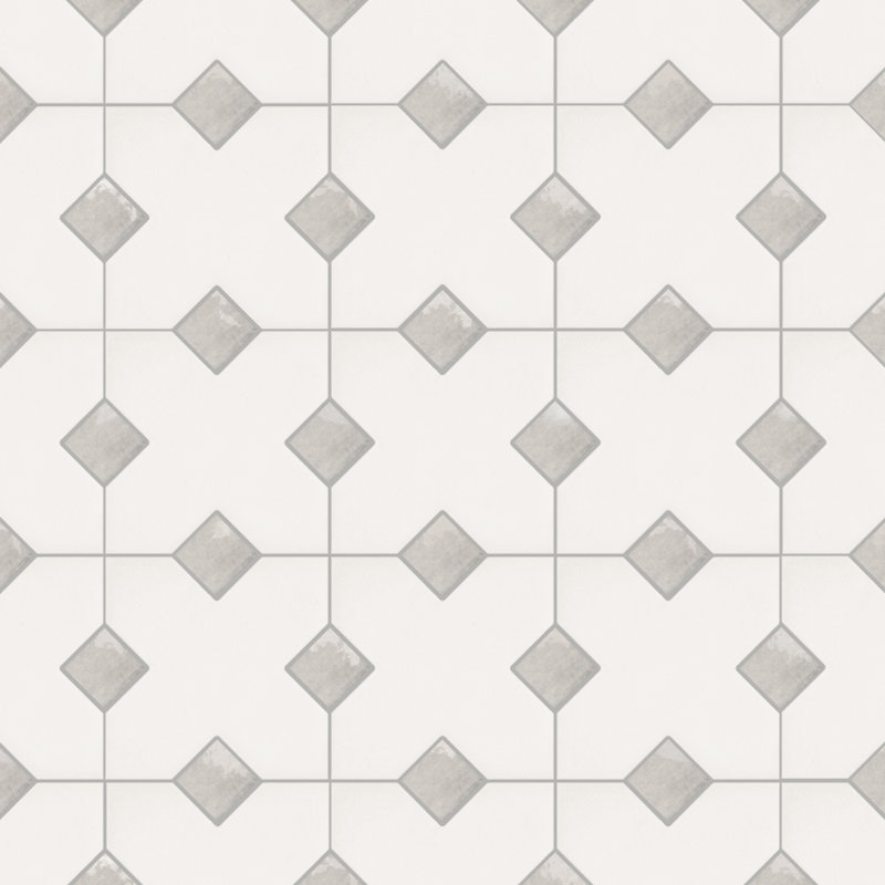 Carreau en porcelaine Cross and Dot, Os/gris