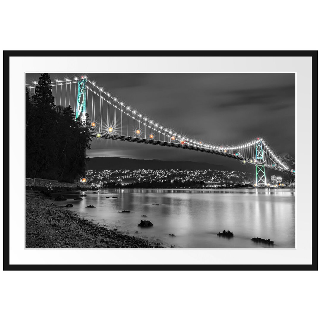 Gerahmtes Poster Lions Gate Bridge in Vancouver