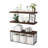 3-Tier Floating Bathroom Shelf with Wire Storage Basket & Paulownia Wood Boards, Rustic Wall-Mounted Organizer for Bathroom, Living Room or Kitchen