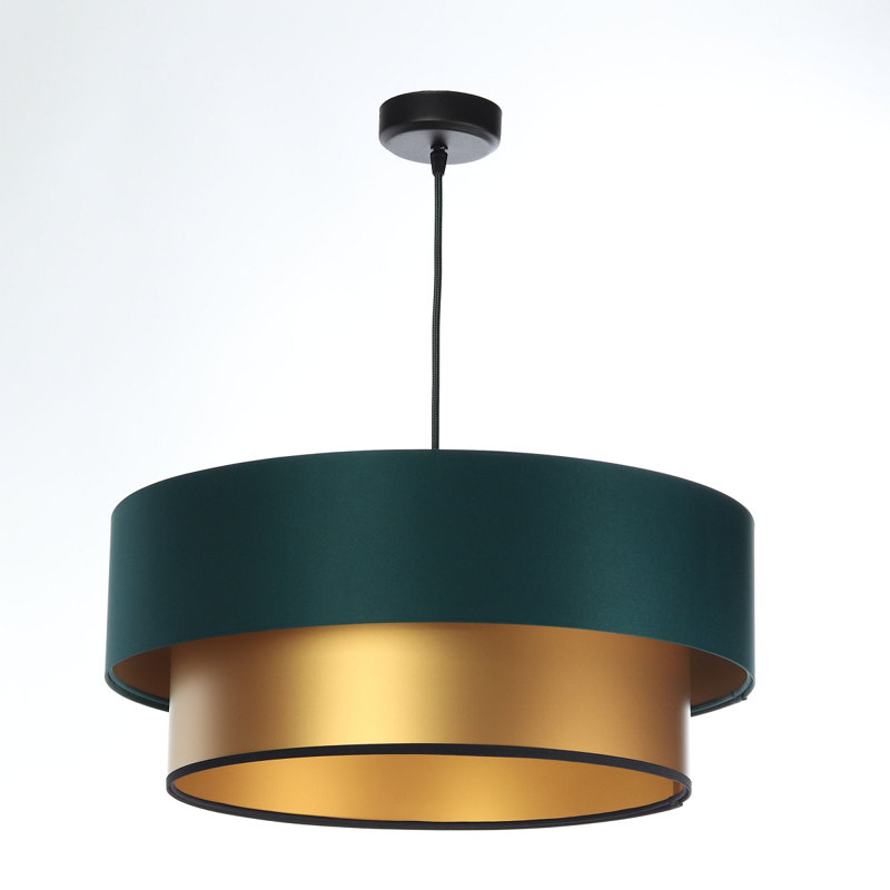 Shandra 1 - Light Black Drum Pendant, 20" H x 60" W x 60" D, Dark Green