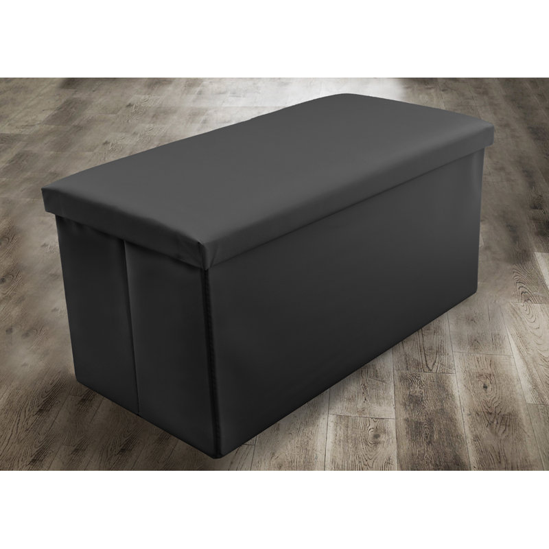38 FOLDABLE LARGE STORAGE BOX, 38cm H x 110cm W x 7cm D, Black