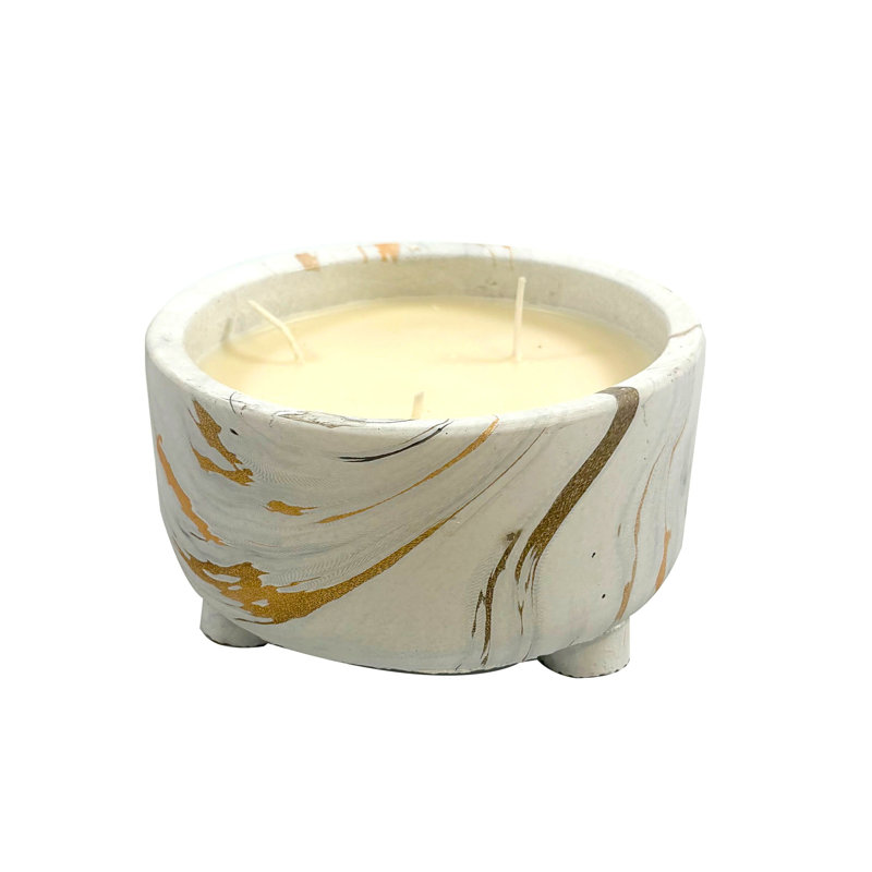 Bougie en pot floral, 12 oz