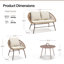 Ensemble de conversation de patio 4 pièces avec causeuse et table basse Leleifi