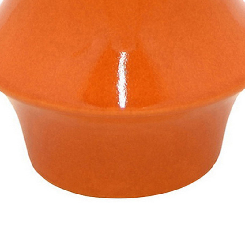 Vase décoratif Seny, col étroit, base évasée, céramique orange 16 po