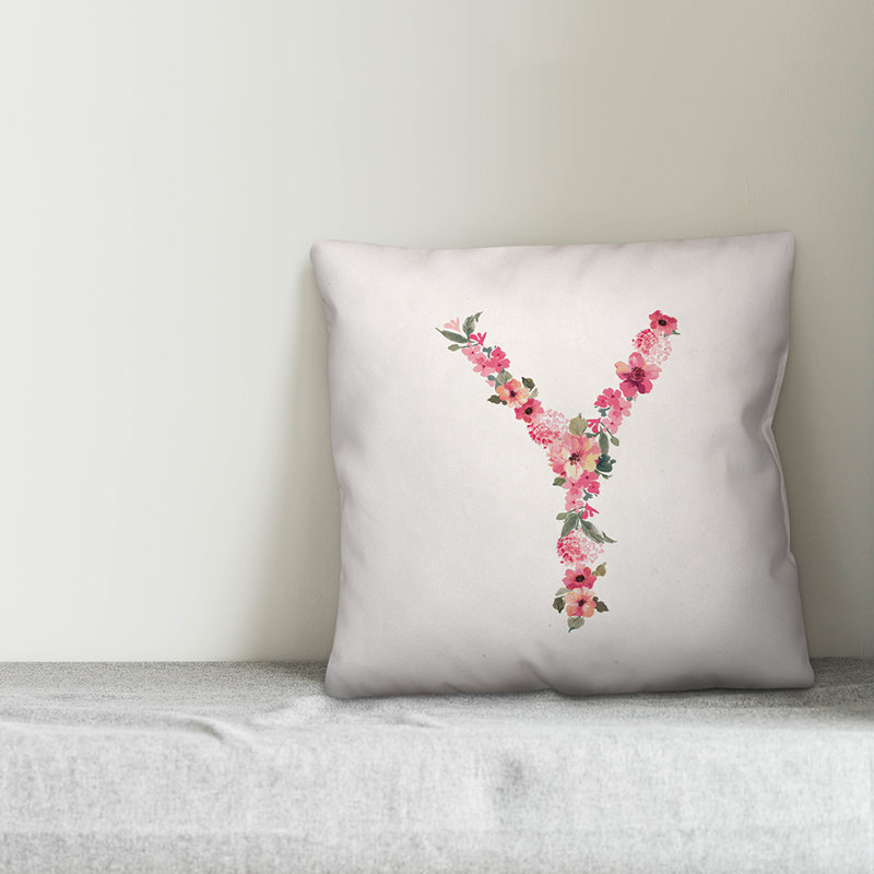  Housse et insert pour coussin décoratif carré Monogram, Y