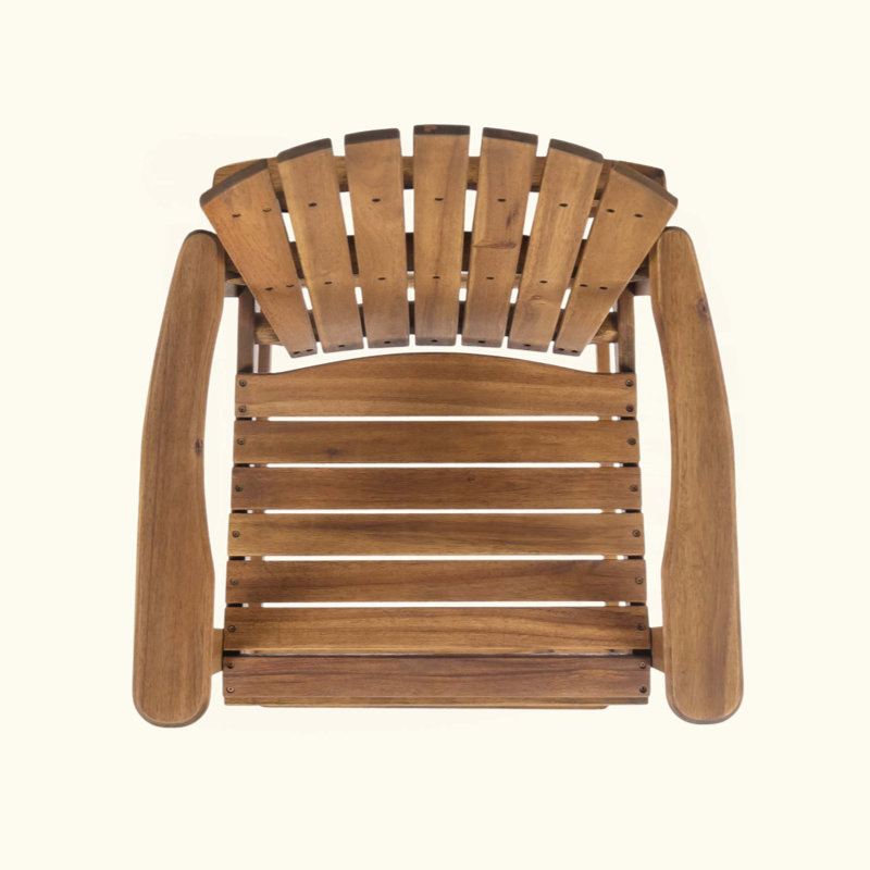 Tabourets de bar d'extérieur en bois d'acacia Adirondack, ensemble de 2, Naturel, Naturel