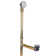 25" Tip-Toe Bathtub Leg Drain Assembly with No-Hole Overflow on Adjustable Ball Joint