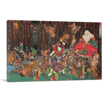" Prince Yoshitsune Learning The Wrt Of Swordsmanship " by Utagawa Kuniyoshi