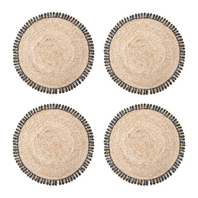 Amaretto Abaca No Pattern Round Placemat