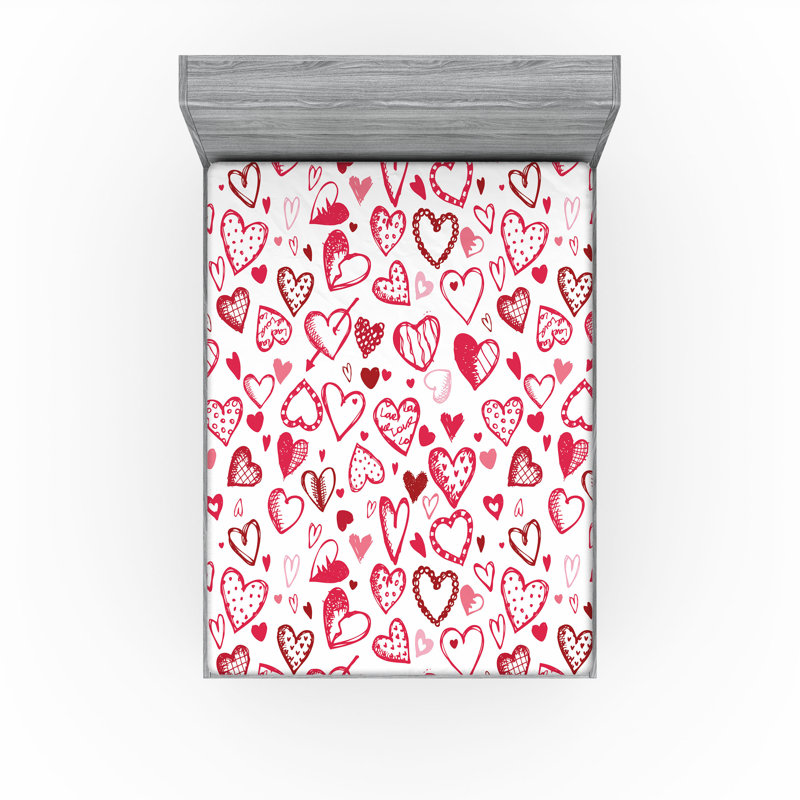 Ensemble de 2 draps-housse Ambesonne Love, Full Fitted Sheet
