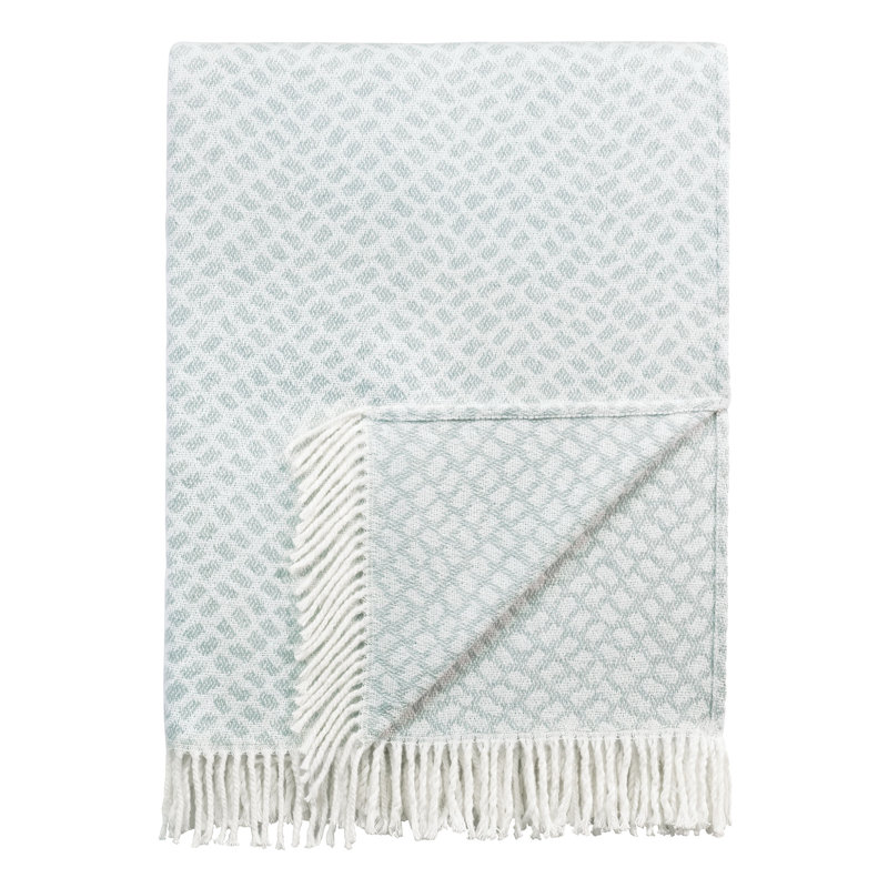 Sybil Light Blue Geometric Cotton Throw Blanket