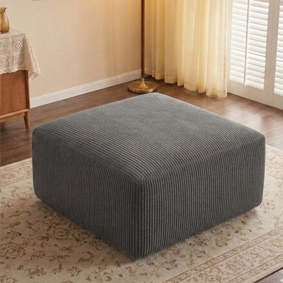 40"W Square Corduroy Compression Ottoman For Sectional Modular Sofa
