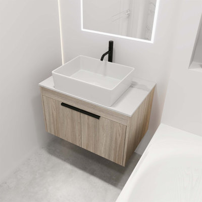 Ensemble de meuble-lavabo mural simple 30 po Lucila