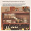 Buffet en bois massif brun et verre