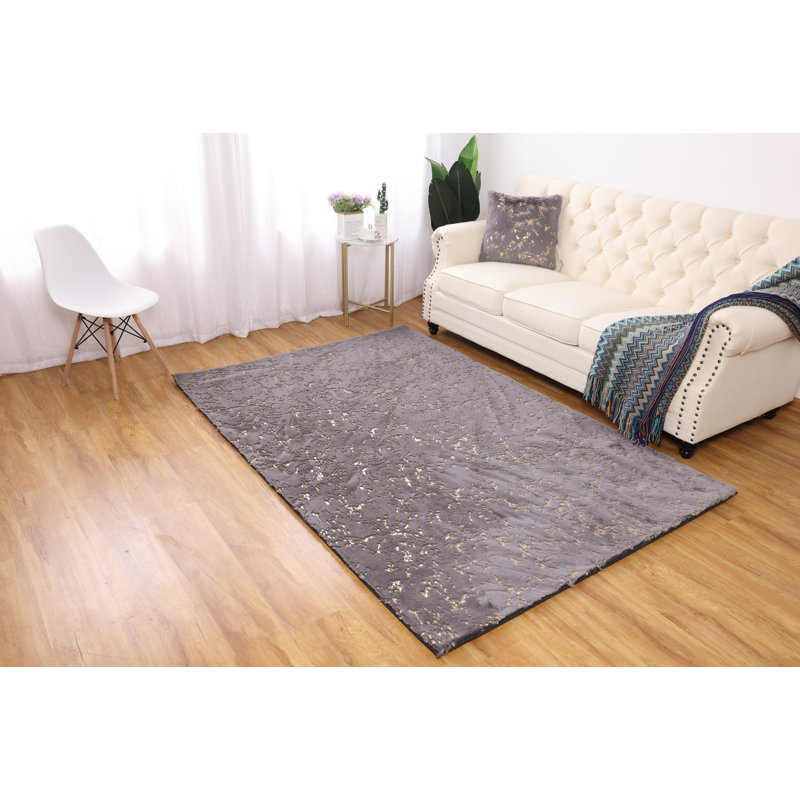 Heilwig Faux Fur Abstract Indoor Rug