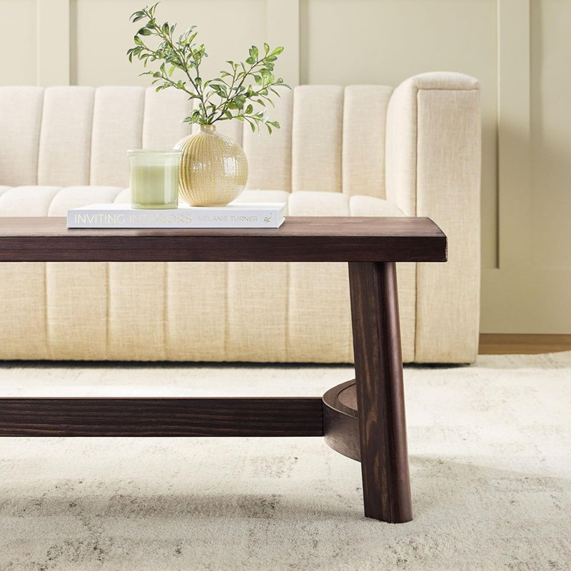 Modern Farmhouse Solid Wood Rectangular Coffee Table – Espresso