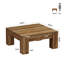 Table basse carrée 39 po, centre de ferme en bois avec pieds robustes, brun clair-2032339755