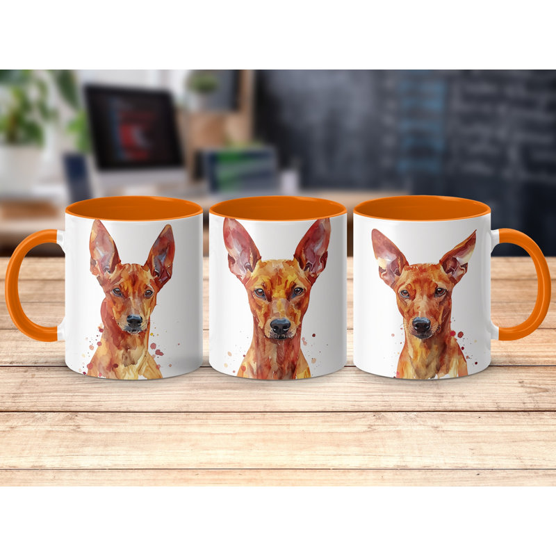 Ceramic Coffee Mug, Orange, 4