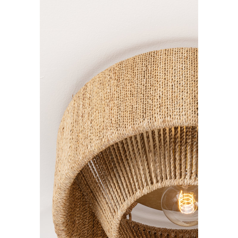 Coe 16" 1-Light Rattan Flush Mount