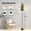 Grande lampe moderne sur pied avec télécommande à DEL à intensité variable et abat-jour réglable
