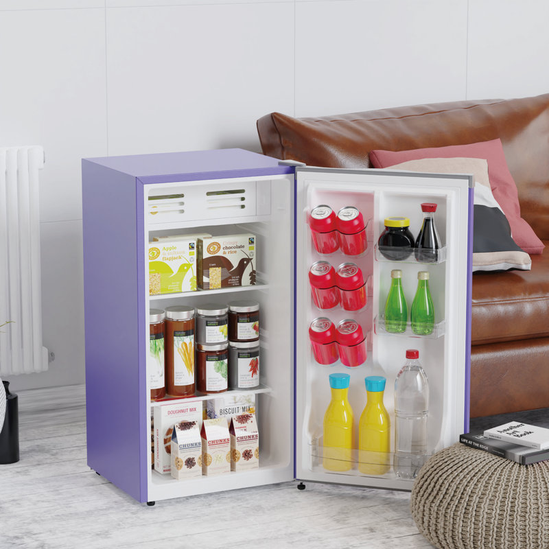 Arctic Chef 3.2 Cu. Ft. Compact Refrigerator with Chiller Freezer Section, Adjustable Thermostat, Glass Shelves, Can Dispenser, Reversible Door, Purple