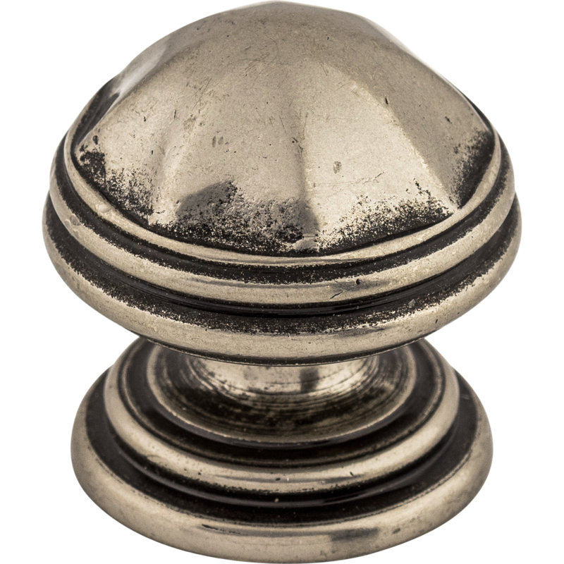 London 1 1/4" Diameter Round Knob, Pewter Antique