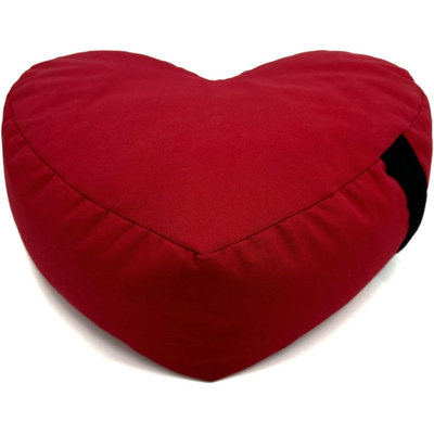 Heart Shaped Zafu Meditation Pillow For Yoga - Organic Buckwheat Filled Heart Pillow