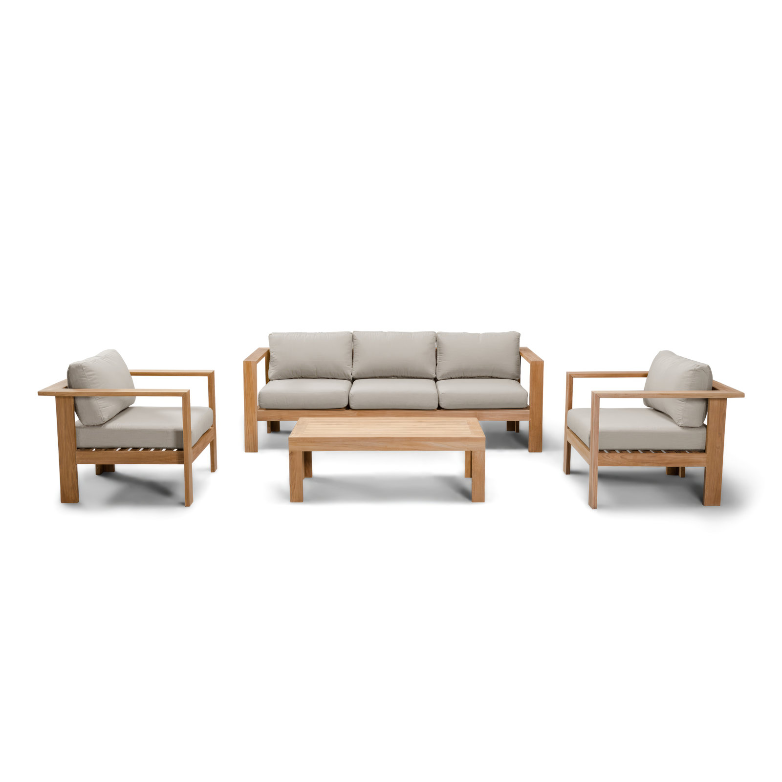Sonoma 5 - Person Patio Conversation Set, 4 Pcs: Table, Sofa, 2 Chairs, Cast Silver Sunbrella®