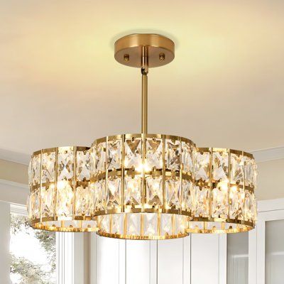 Lustre tambour 4 lumières à longueur réglable