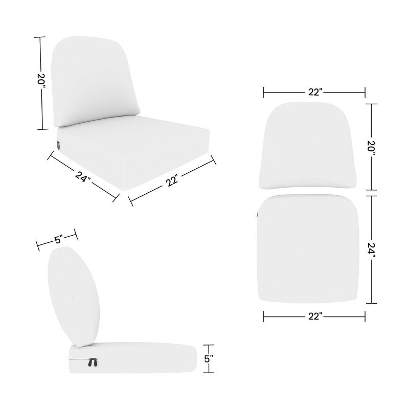 Sunbrella Outdoor Cushion Seat/Back, Replacement Cushion for Outdoor Furniture, Spectrum Indigo
