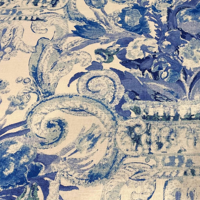 Oreiller de luxe Plutus Blue Beige iKat, Rectangle, H 12 po x l 20 po