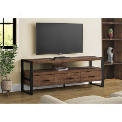 Meuble télé Celestina de 60 po au look rustique brun récupéré, l 58,89 po x P 15,34 po x H 21,57 po