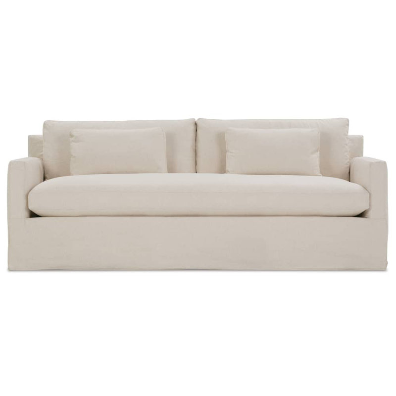 Sylvie Extra Long Sofa (Bench Cushion), Champagne Cotton Blend, 35" H x 100" W x 39" D