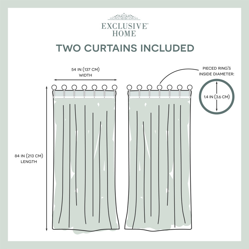 Sheer Curtain Pair, 54" W x 84" L