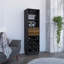 Armoire de bar classique, deux tiroirs, douze porte-bouteilles encastrés - noir / noyer