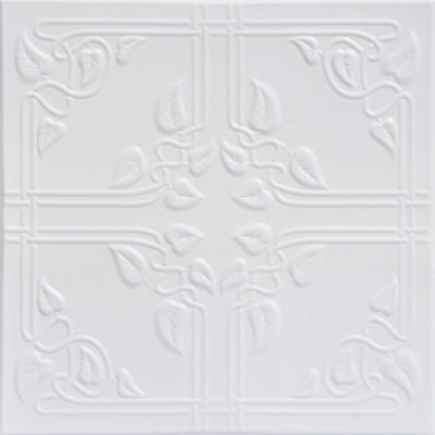 Tuile de plafond en polystyrène collé 1,6 pi x 1,6 pi Ivy Leaves