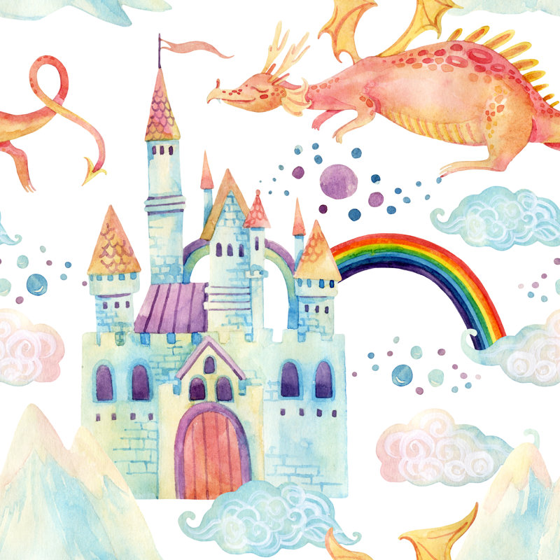 Watercolor Fairy Tale by Tanya Syrytsyna - Wrapped Canvas Art Prints, 51cm H x 51cm W x 3.8cm D