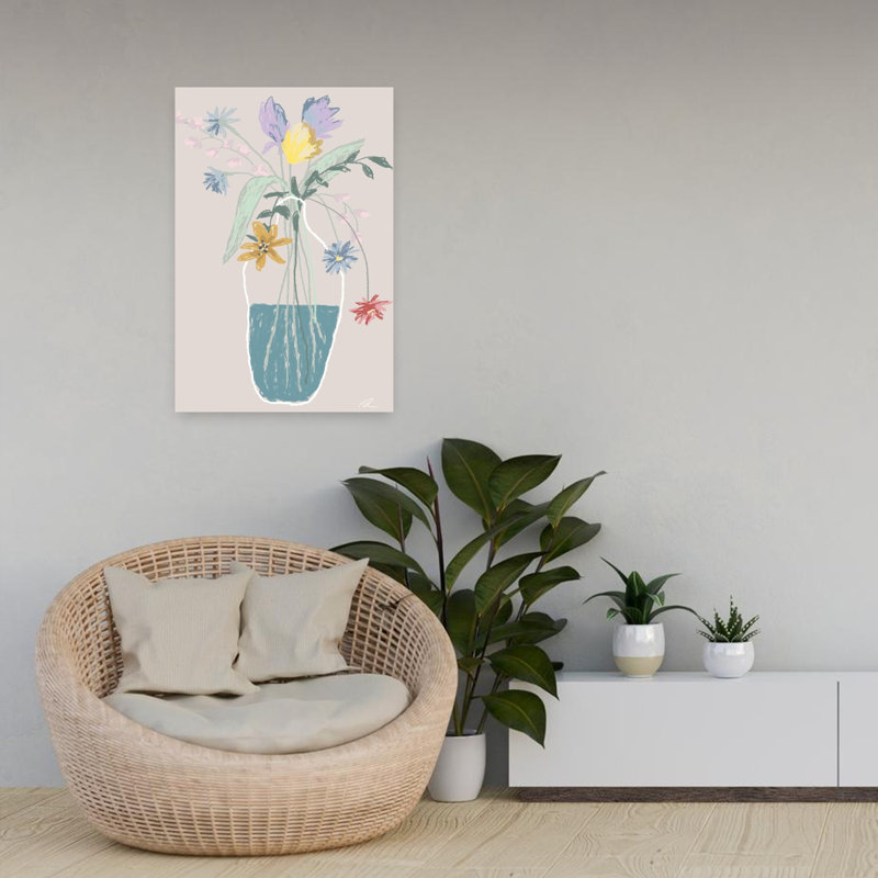 Art contemporain Art floral contemporain, H 24 po x l 16 po
