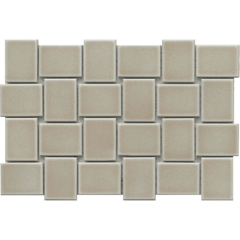 Hanami™ Porcelain Grid Metal Look Mosaic Wall & Floor Tile, Fawn