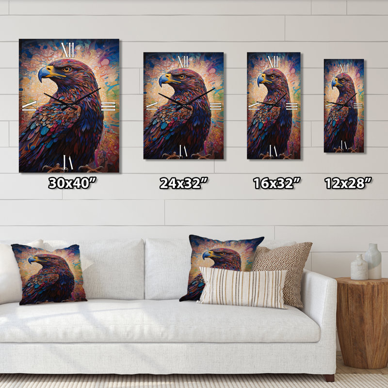 Illustration d'aigle majestueux - animaux très grandes horloges murales, Petit