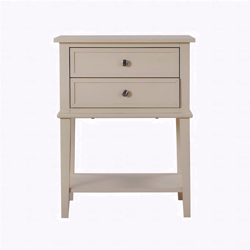 Élégante table de chevet contemporaine beige, Beige